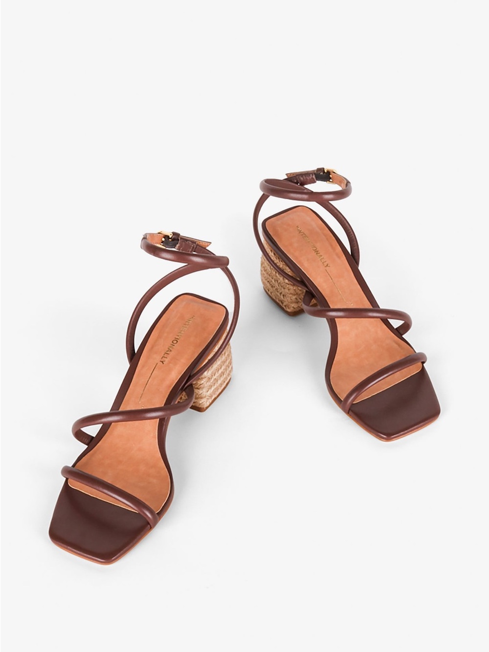 Intentionally Blank Limo Heeled Leather Sandal Espresso Brown size 39